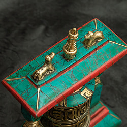 【高品質】ターコイズ装飾マニ車 [高さ：約13.5] - サブ3