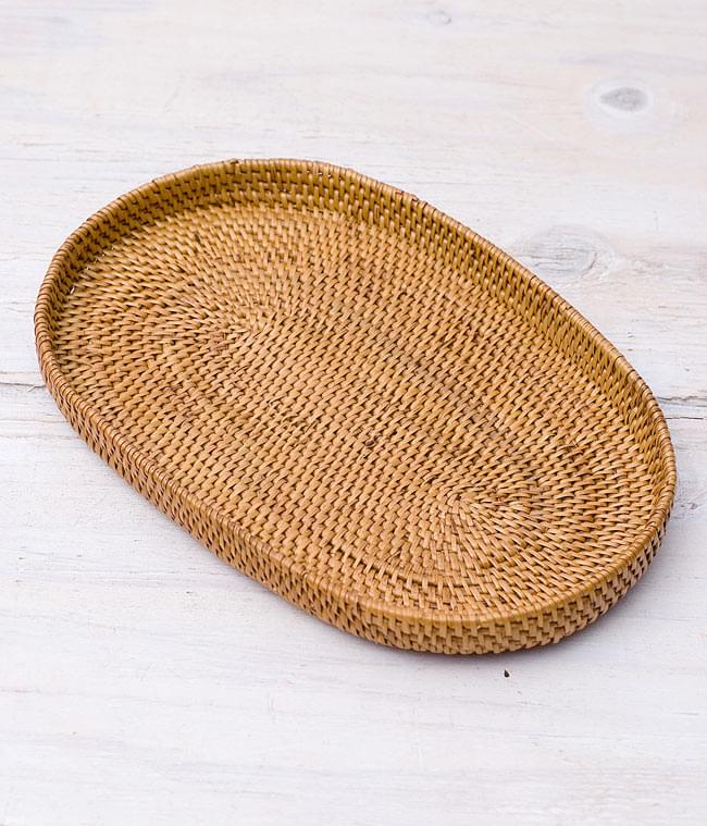 トゥガナン村のアタ 楕円薄小皿 【24cm×15cm】の写真