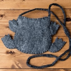 手作りフェルト　ネパールのゆるいアニマルポシェット(ミニ) - カエル - サブ4