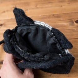 手作りフェルト　ネパールのゆるいアニマルポシェット(ミニ) - パンダ - サブ5