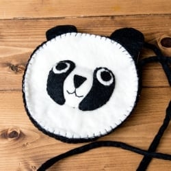 手作りフェルト　ネパールのゆるいアニマルポシェット - パンダ - サブ2