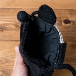 手作りフェルト　ネパールのゆるいアニマルポシェット - パンダ - サブ5