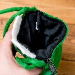 手作りフェルト　ネパールのゆるいアニマルポシェット(ミニ) - カエル - サブ5