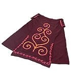 ぐるぐる刺繍ロングスカート - 赤紫の商品写真