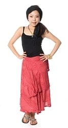 ラムナミフェアリー巻きスカート　コーラルレッドの商品写真