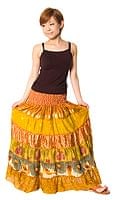 オールドサリーの２WAYスカート【ロング‐黄・オレンジ系】の商品写真
