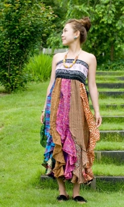 [インド品質]オールドサリーのフリルスカート - サブ3