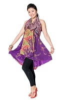 【1点もの】20通りの着方ができる魔法のスカート 紫系 Aの商品写真