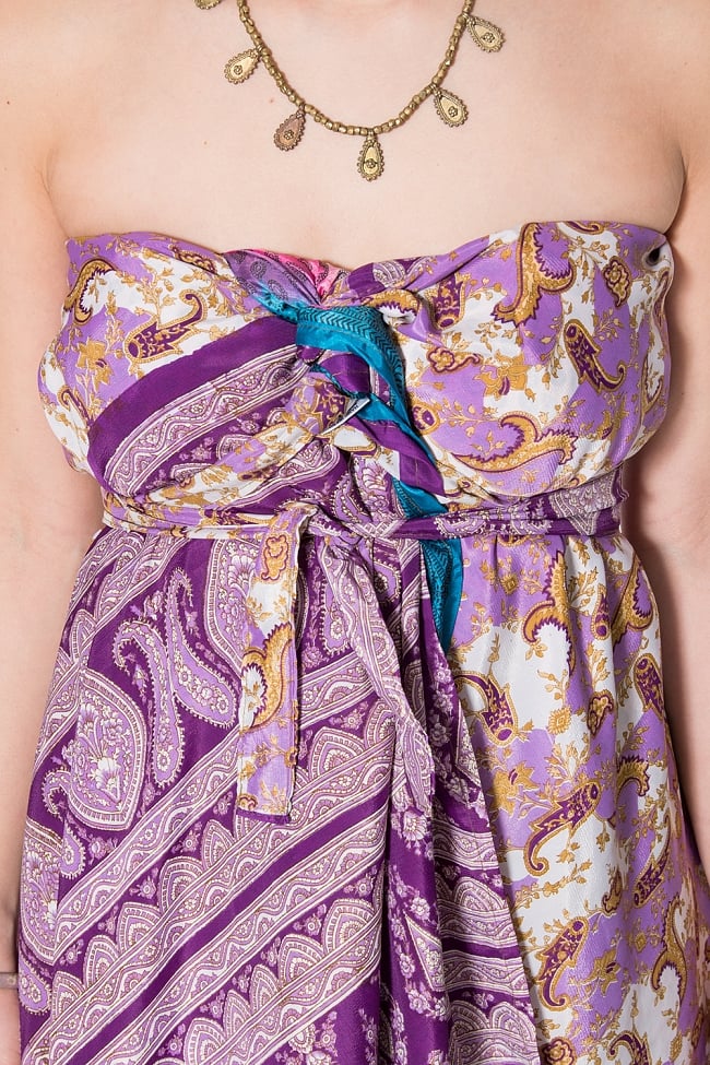 【1点もの】20通りの着方ができる魔法のスカート 紫系 D 3 - 柄の詳細をみてみました。