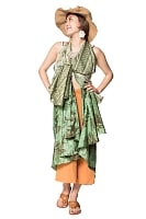 【1点もの】20通りの着方ができる魔法のスカート グリーン系 3の商品写真