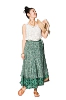 【1点もの】20通りの着方ができる魔法のスカート グリーン系 4の商品写真