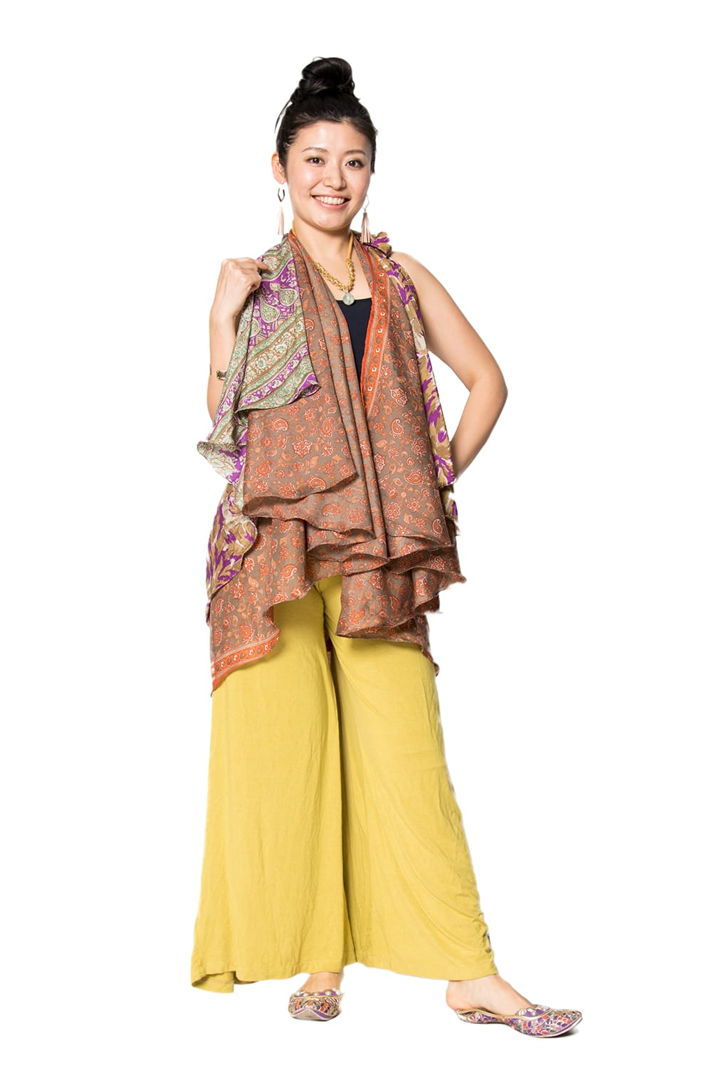 1点もの 通りの着方ができる魔法のスカート 紫系 1 の通販 送料無料 Tirakita Com