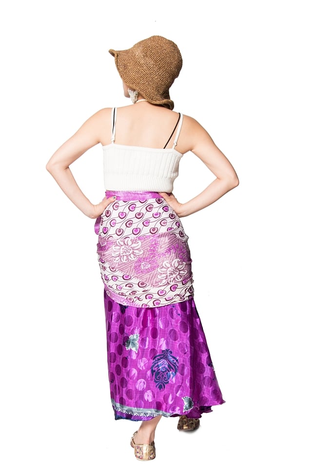 【1点もの】20通りの着方ができる魔法のスカート 紫系 2 3 - 柄の詳細をみてみました。