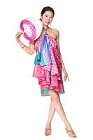 【1点もの】20通りの着方ができる魔法のスカート ピンク系 4の商品写真