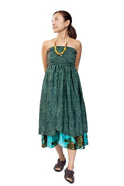 ひらりと揺れる柔らかいドレープが美しい オールドサリーの2WAYスカート - サブ2