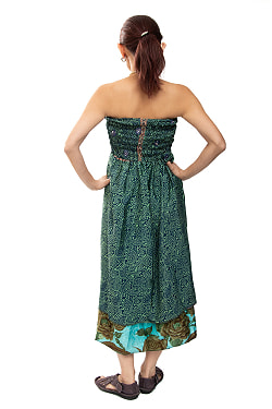 ひらりと揺れる柔らかいドレープが美しい オールドサリーの2WAYスカート - サブ4