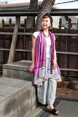 アンティークサリーのリボンラップスカート - サブ4