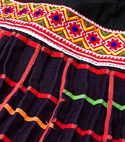 モン族の古布プリーツスカートミニ - サブ2