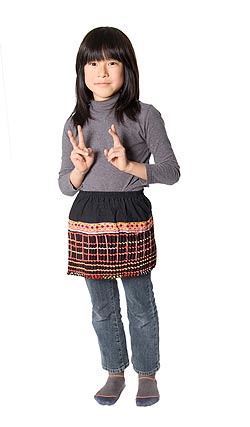 モン族の古布プリーツスカートミニ - サブ3