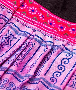 モン族の古布プリーツスカートミニ - サブ2