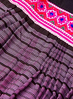 モン族の古布プリーツスカートミニ - サブ2