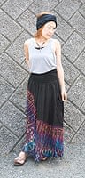 4通り楽しめる！　タイダイロングスカート　【紫×黒系】の商品写真