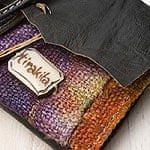 タイダイヘンプのレザーウォレット - 紫×オレンジの商品写真