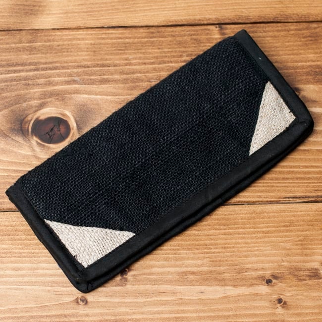 ネパールヘンプの長財布 - ブラックの写真