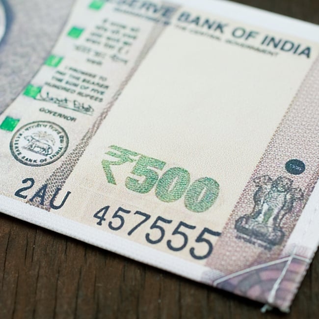 インドルピー札 そのまんま財布【500ルピー】 4 - まるで本物!?細かい所までしっかり真似して作られています^^