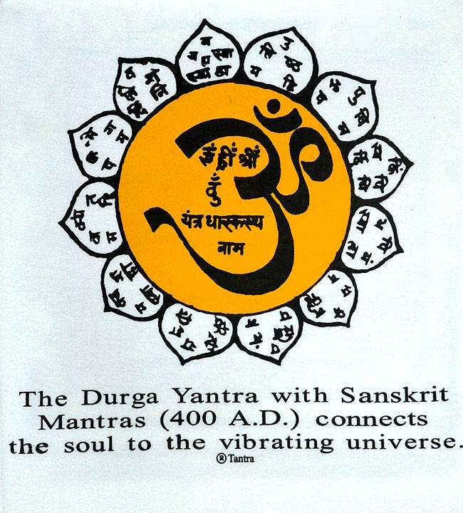 インドの聖なる図形 - ドゥルガー・ヤントラ 2 - プリント部分をアップです。