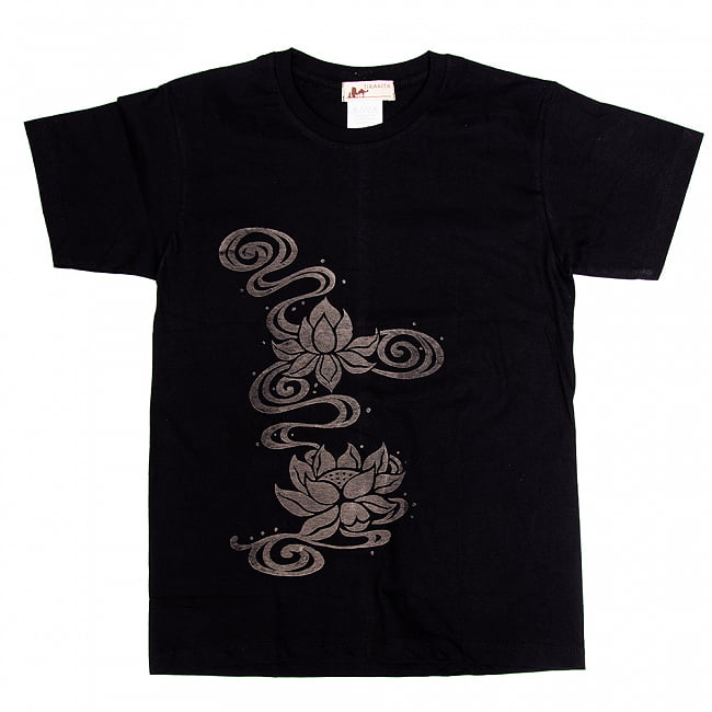 水面に漂う睡蓮　Tシャツの写真1枚目です。タイ製の丈夫なTシャツですT-シャツ,神様 T-シャツ,蓮