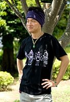 インドの神様４人組　Tシャツ 【ブラック】　の商品写真