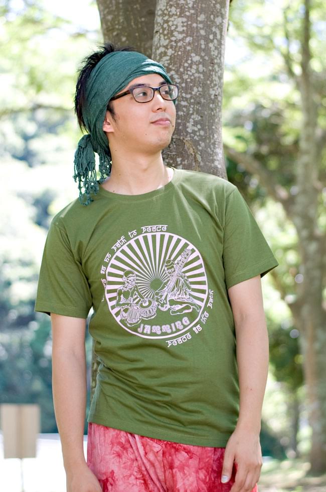 PEACEFUL JAMMING 【カーキ】 2 - 身長170cmのスタッフがLサイズを着てみました。