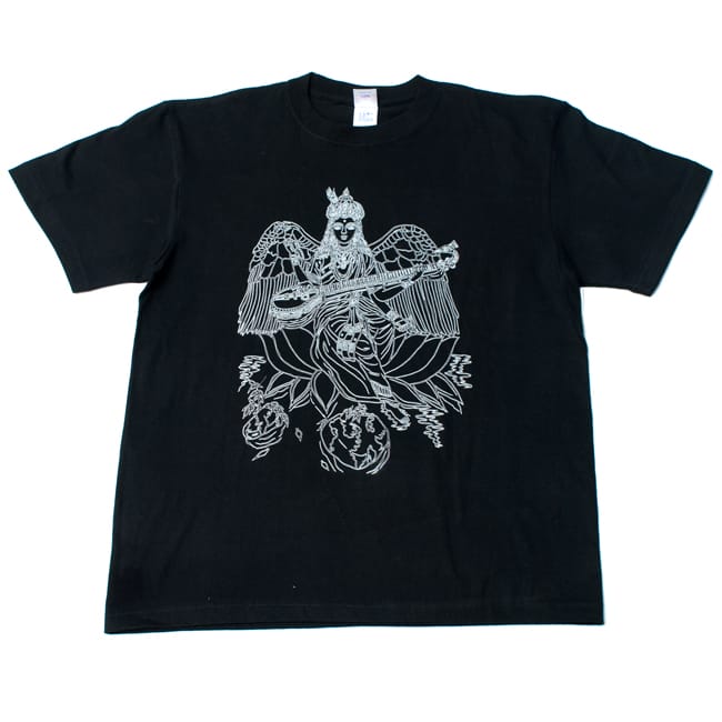 翼のあるサラスバティTシャツ 3 - 前面のデザインです。