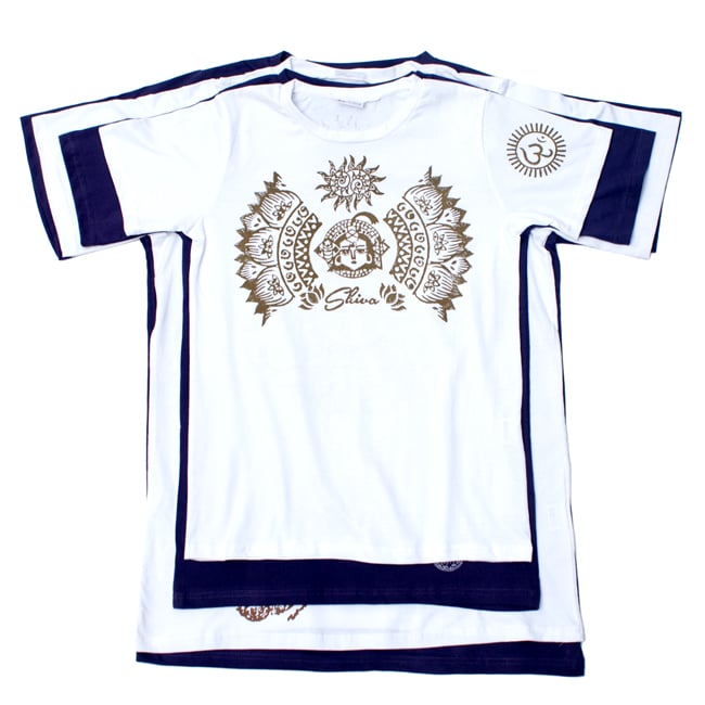 ブランドのギフト シヴァのひかり ウッドブロックプリントTシャツ の通販 トップス