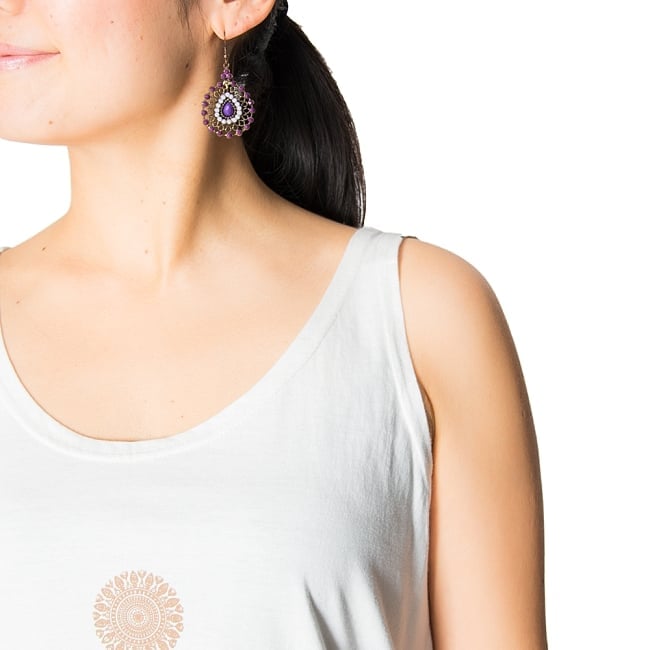 7 chakra ロングタンクトップ　ヨガやフィットネスに 3 - 動きやすく細めの肩紐です。