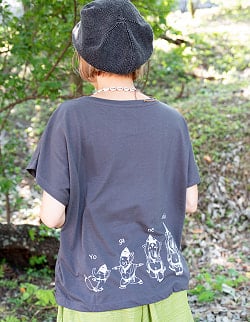 ドルマンスリーブだから着やすい　ヨガネーシャTシャツ ヨガをするガネーシャのオリジナルTシャツ - サブ3