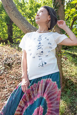 ドルマンスリーブだから着やすい　ヨガネーシャTシャツ ヨガをするガネーシャのオリジナルTシャツ - サブ4