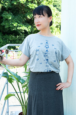 ドルマンスリーブだから着やすい　ヨガネーシャTシャツ ヨガをするガネーシャのオリジナルTシャツ - サブ5