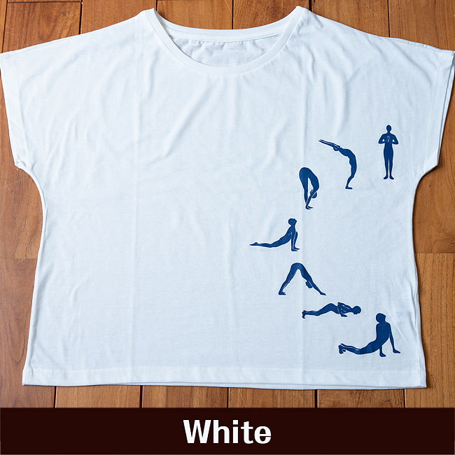 ドルマンスリーブだから着やすい　太陽礼拝Tシャツ  10 - 選択1：ホワイト