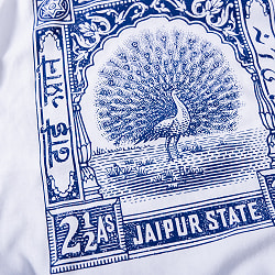 インドの伝統と芸術が息づく、幸運を運ぶ孔雀デザイン　アンティーク調　Tシャツ 5.6oz生地 綿 コットン100% - サブ4
