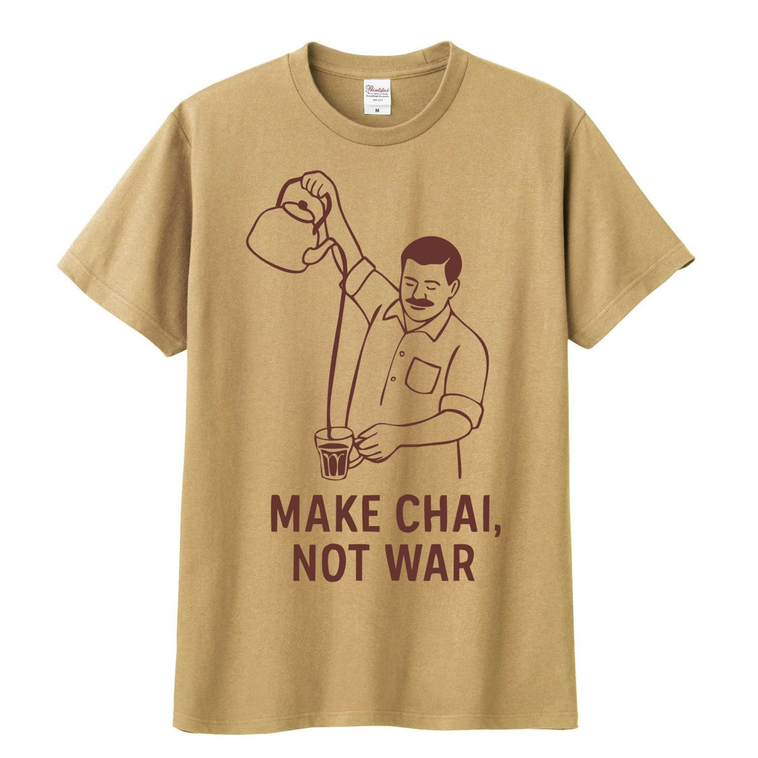 Duarte 100%コットン Tシャツ Sサイズ Make Chai, not War Tシャツ 5.6oz生地 綿 コットン100% の通販