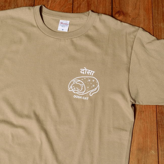ドーサ布団に包まれて眠る猫 左胸ワンポイント 半袖Tシャツ 5.6oz 綿100%の選択用写真