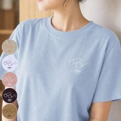 ガンジーメガネとアヒンサー 眼鏡だけで、誰だか分かる。 左胸ワンポイント 半袖Tシャツ 5.6oz 綿100%の画像