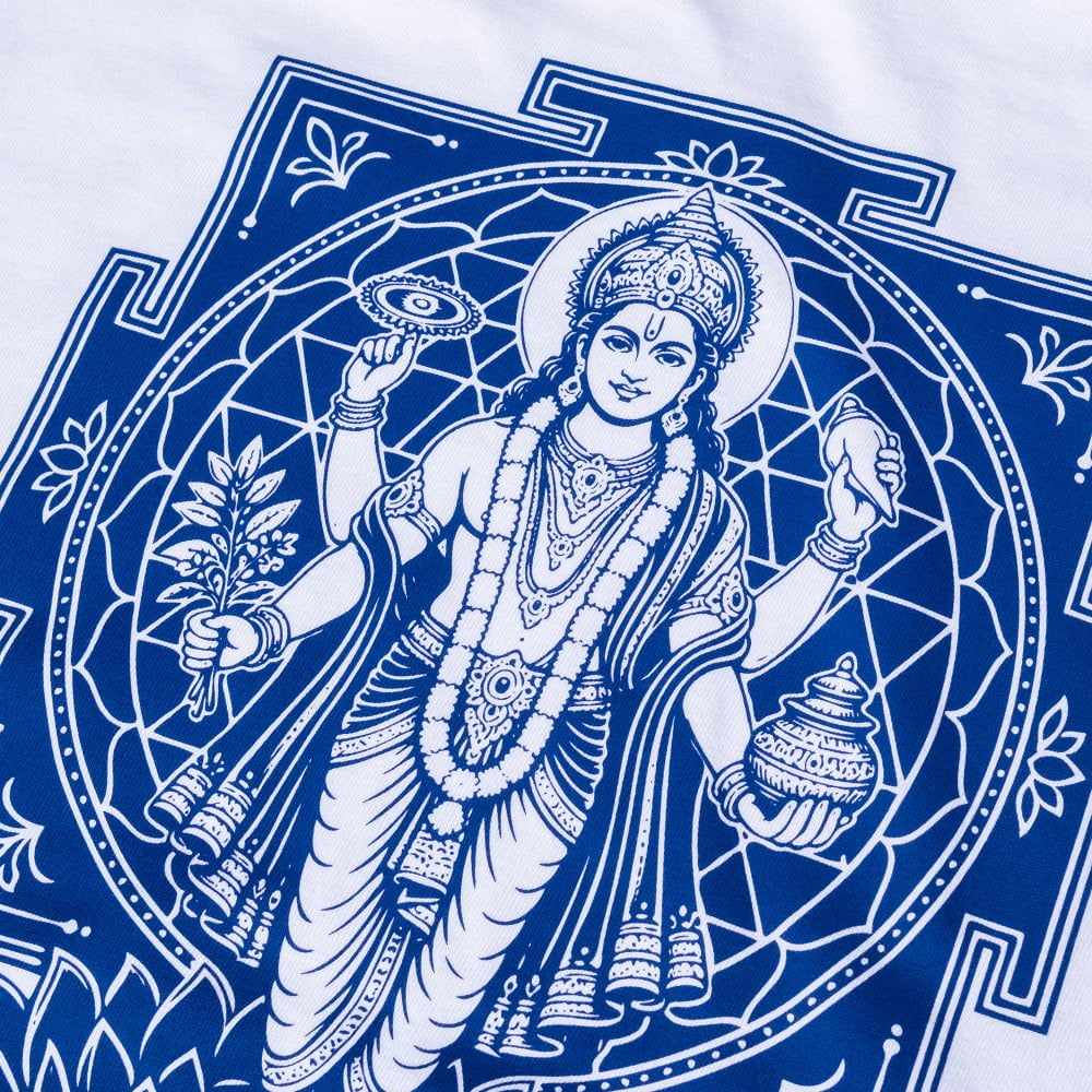 Dhanvantari 医薬の神様 ダンヴァンタリ神 背面　バックプリント　半袖Tシャツ　5.6ozコットン6枚目の説明写真です