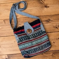 モン族刺繍のショルダーバッグ【ブルー】の商品写真