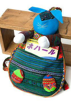 ミニサイズの動物バックパック - うさぎ？（青） - サブ5