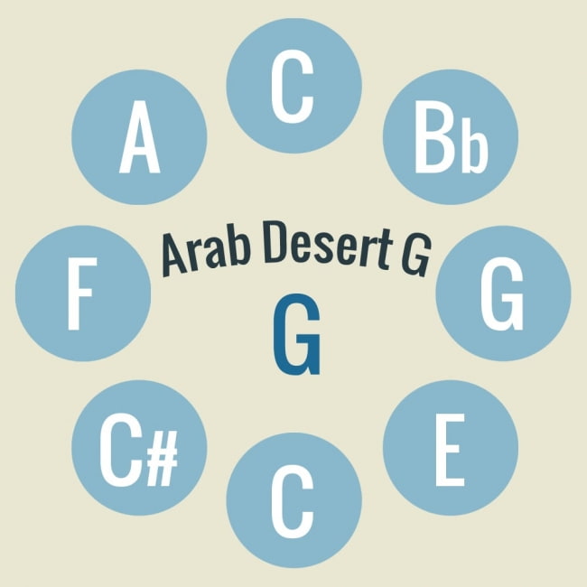 ハンドパン Arab Desert G【54cm - 9notes】 -ソフトケース付属 3 - キーの配置はこのようになっております。