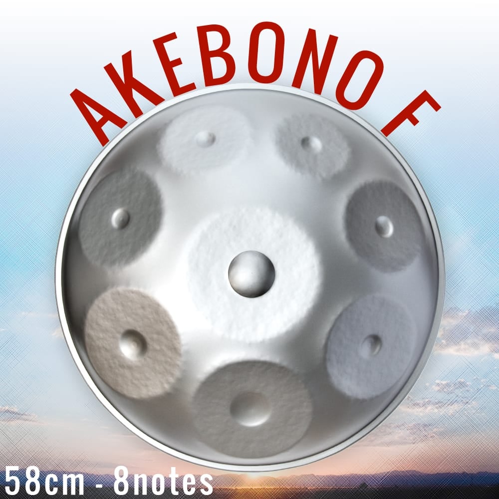 【送料無料】 ハンドパン Akebono F【58cm 8notes】 ソフトケース付属 / スチールパン 打楽器 パーカッション 民族楽器 インド楽器 エス