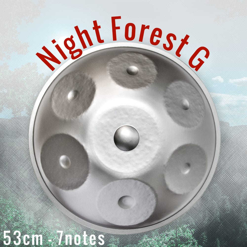 ハンドパン Night Forest G【53cm - 7notes】 -ソフトケース付属 の